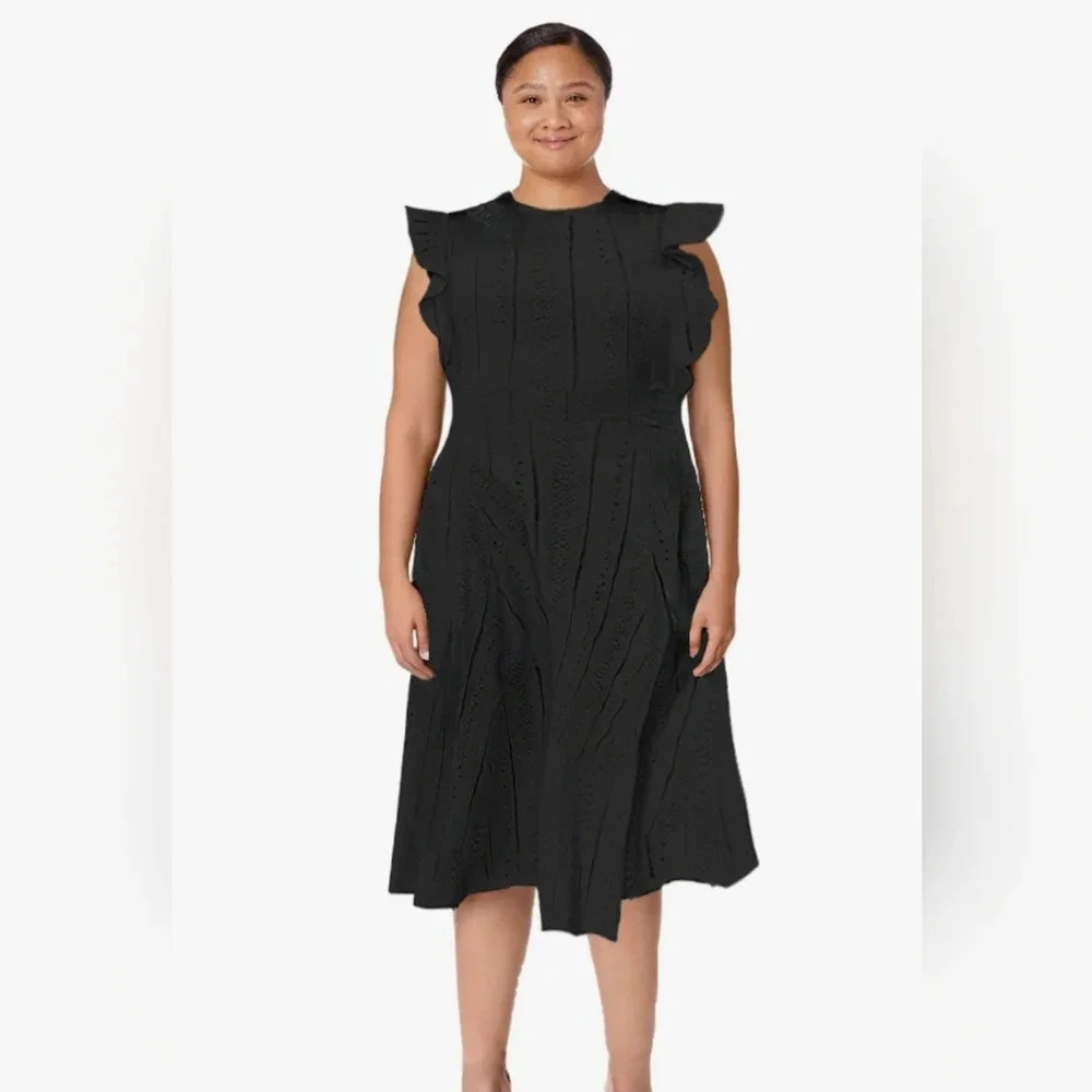 ECOWISH Women's Elegant A-Line Cocktail Midi Dress | Cotton Dress | Size XL NWT